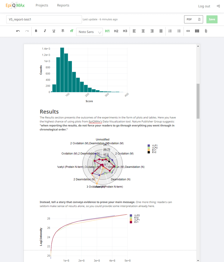 Exemplary Screenshot from the Client’s Application