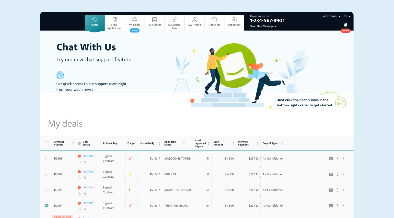 Exemplary Screenshot from the Client’s Application