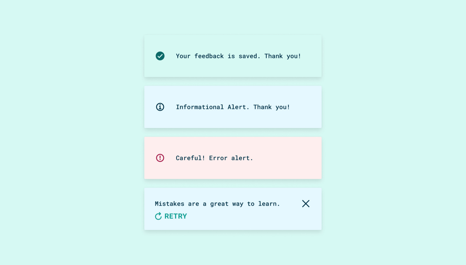 Error Messages In The Forms Screenshot