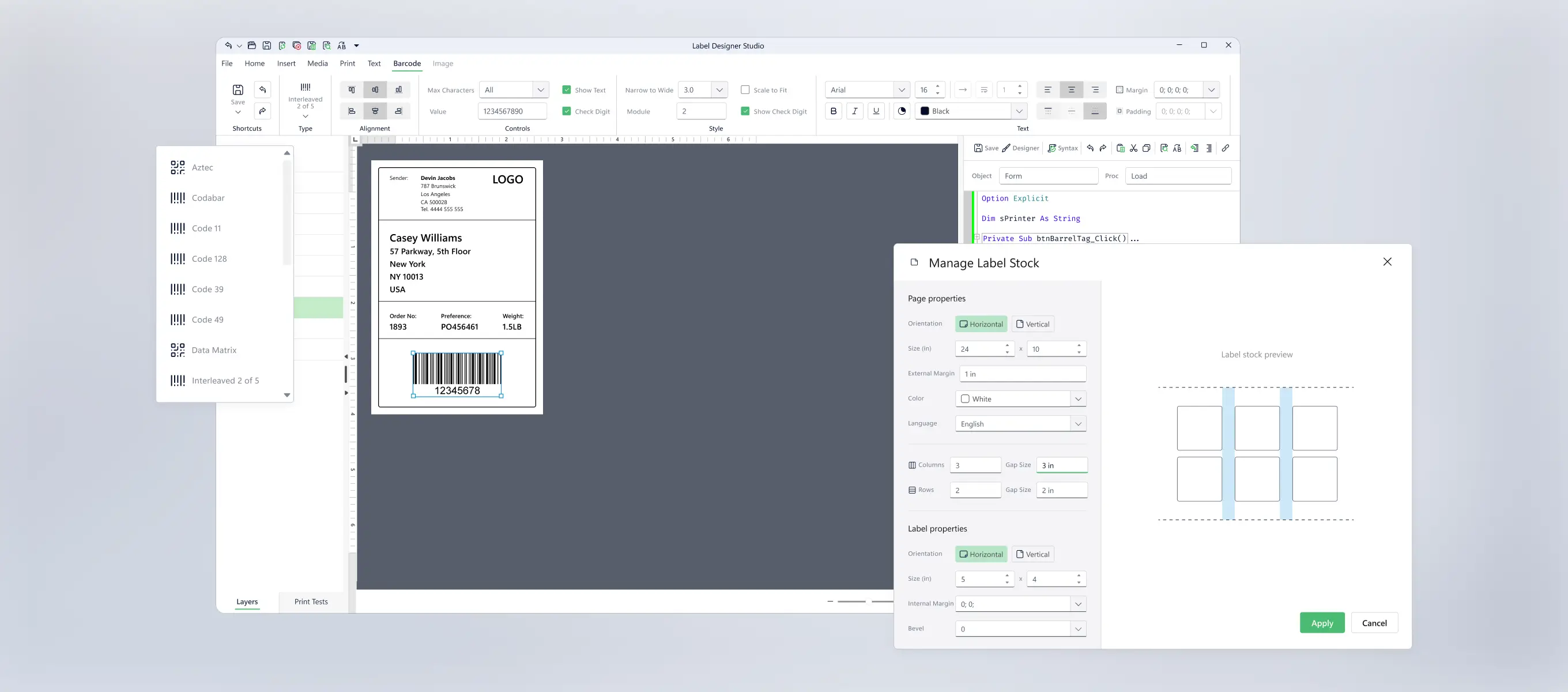Label Designer Tool
